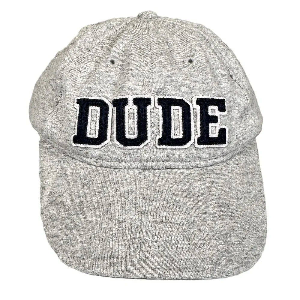 Dude Carter's Cap Kids 4-8 Gray 100% Cotton Adjustable Back Logo‎ Baseball Hat